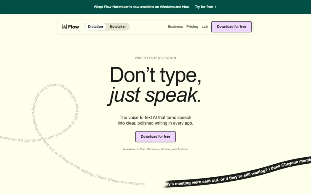 Wispr Flow screenshot 1